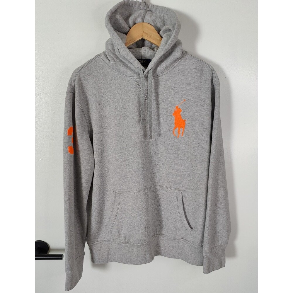 Polo Ralph Lauren Big Pony Pullover Hoodie Sweatshirt Gray Size Large